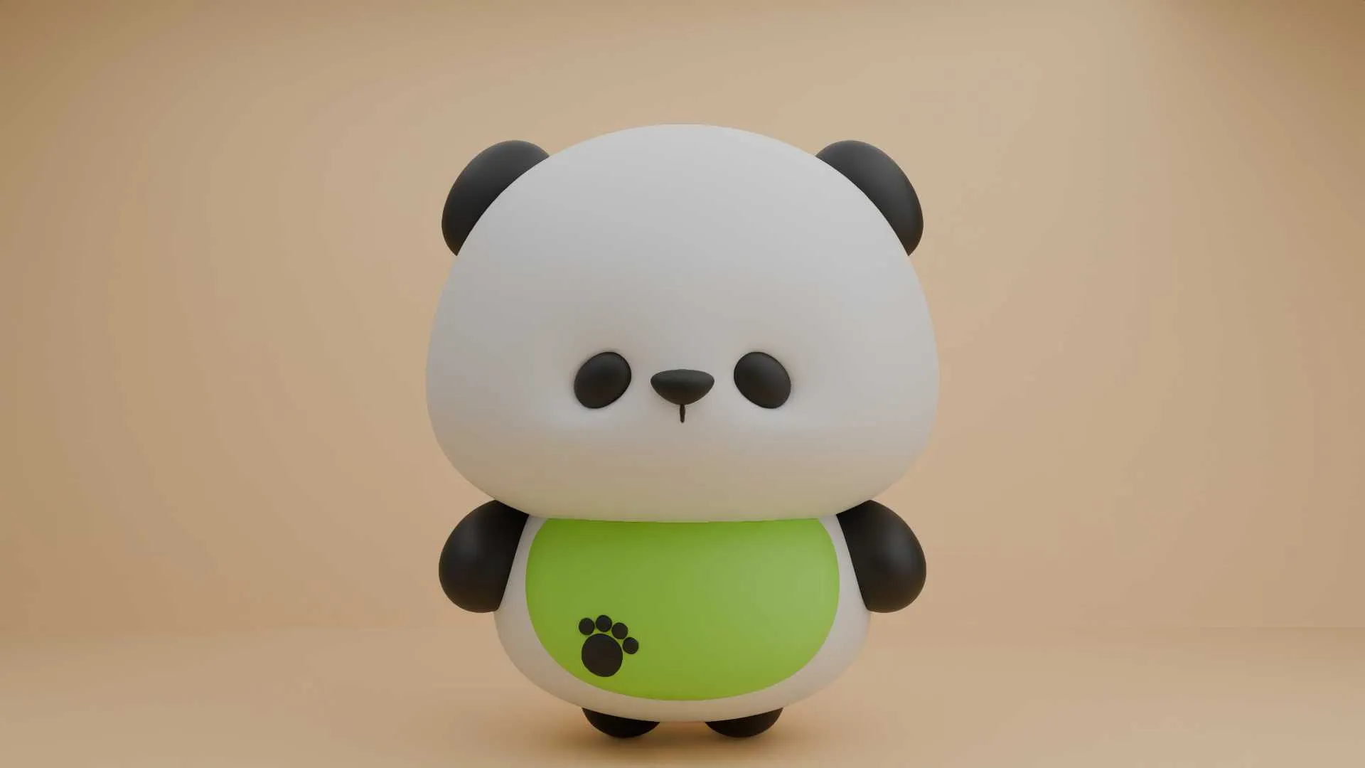 Cute 3dprintable panda bear 3D Print Model .c4d .max .obj .3ds .fbx .stl .blend 