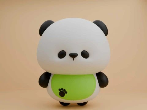 Cute 3dprintable panda bear 3D Print Model