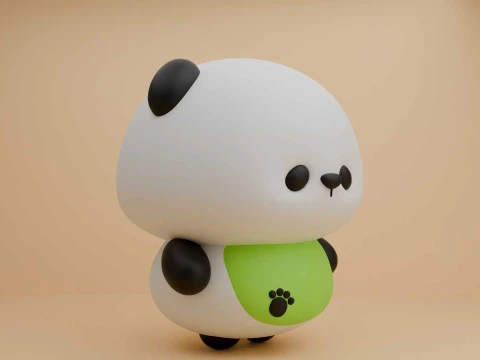 Cute 3dprintable panda bear 3D Print Model