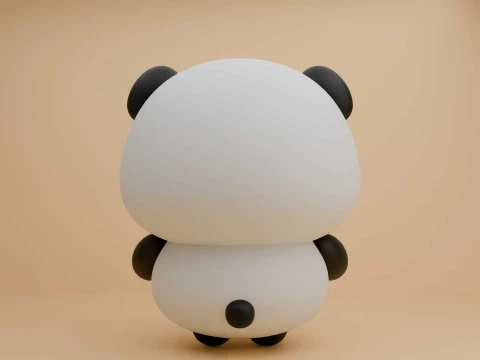 Cute 3dprintable panda bear 3D Print Model