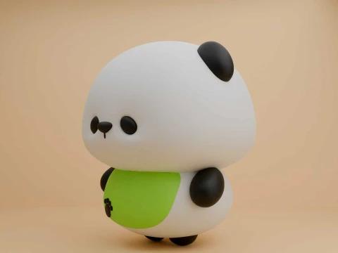 Cute 3dprintable panda bear 3D Print Model