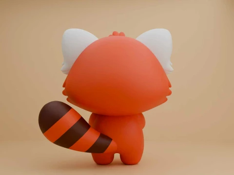 Cute 3dprintable redpanda bear and heart for valentine gift 3D Print Model
