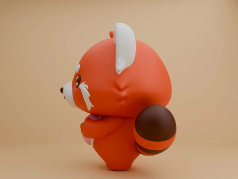 Cute 3dprintable redpanda bear and heart for valentine gift 3D Print Model