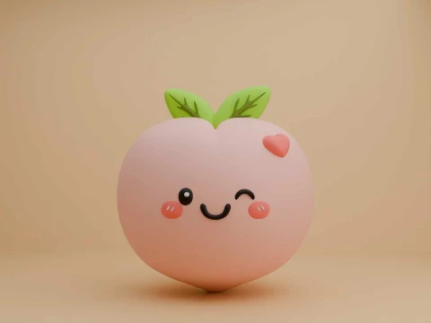 Cute 3dprintable peach toy 3D प्रिंट मॉडल