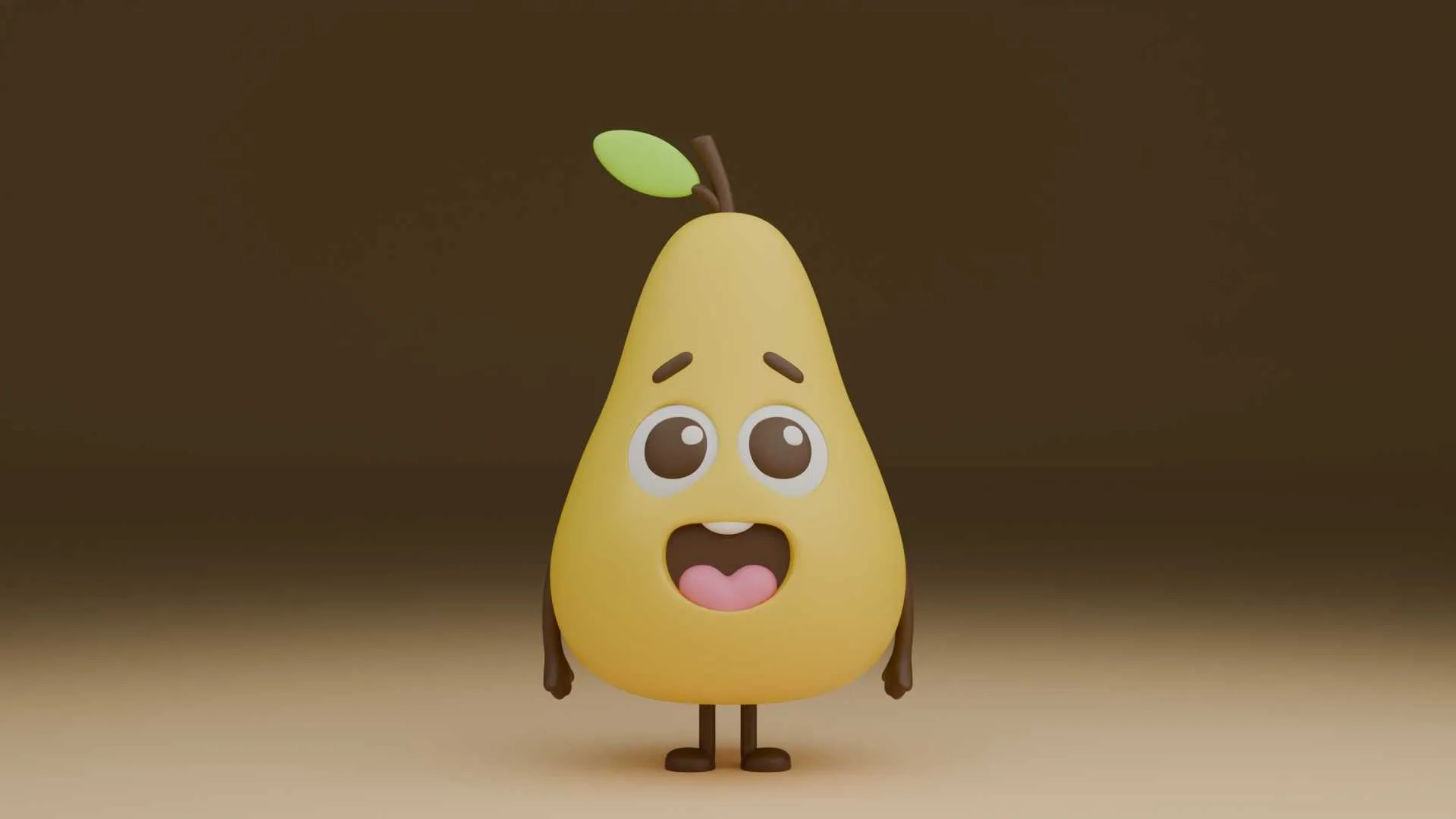 Cute 3dprintable pear toy 3D Print Model .c4d .max .obj .3ds .fbx .stl .blend