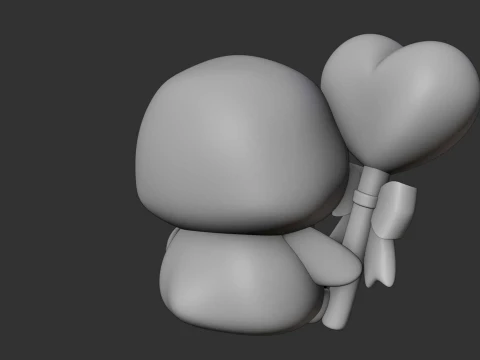 Cute 3dprintable chicken penguin and heart for valentine gift 3D Print Model