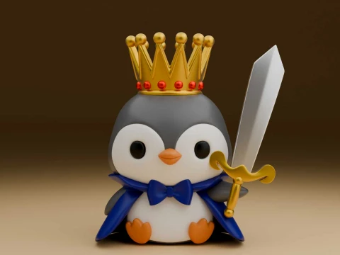 Cute 3dprintable chicken penguin king 3D 프린트 모델