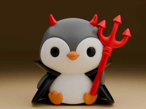 Cute 3dprintable chicken penguin wizard for halloween gift 3D Print Model