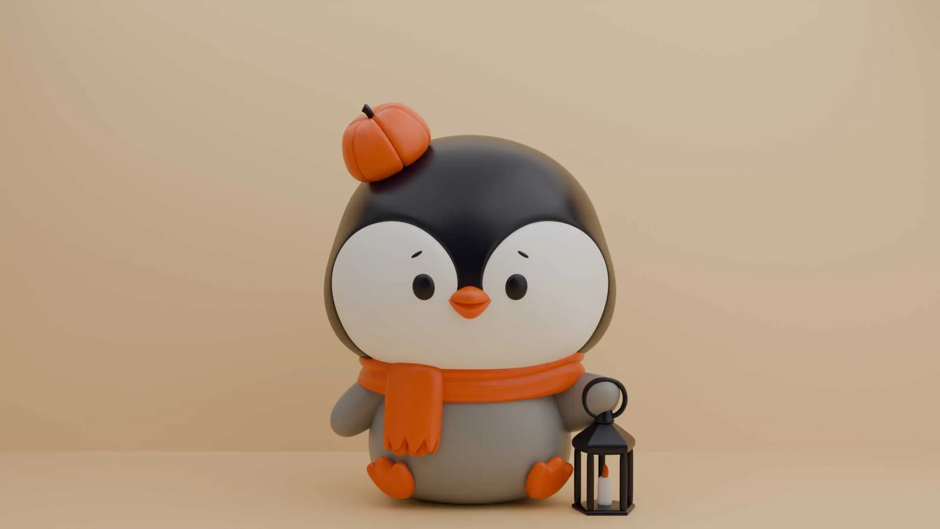 Cute 3dprintable chicken penguin and pumpkin for halloween gift 3D Print Model .c4d .max .obj .3ds .fbx .stl .blend 