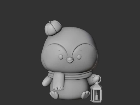 Cute 3dprintable chicken penguin and pumpkin for halloween gift 3D Print Model