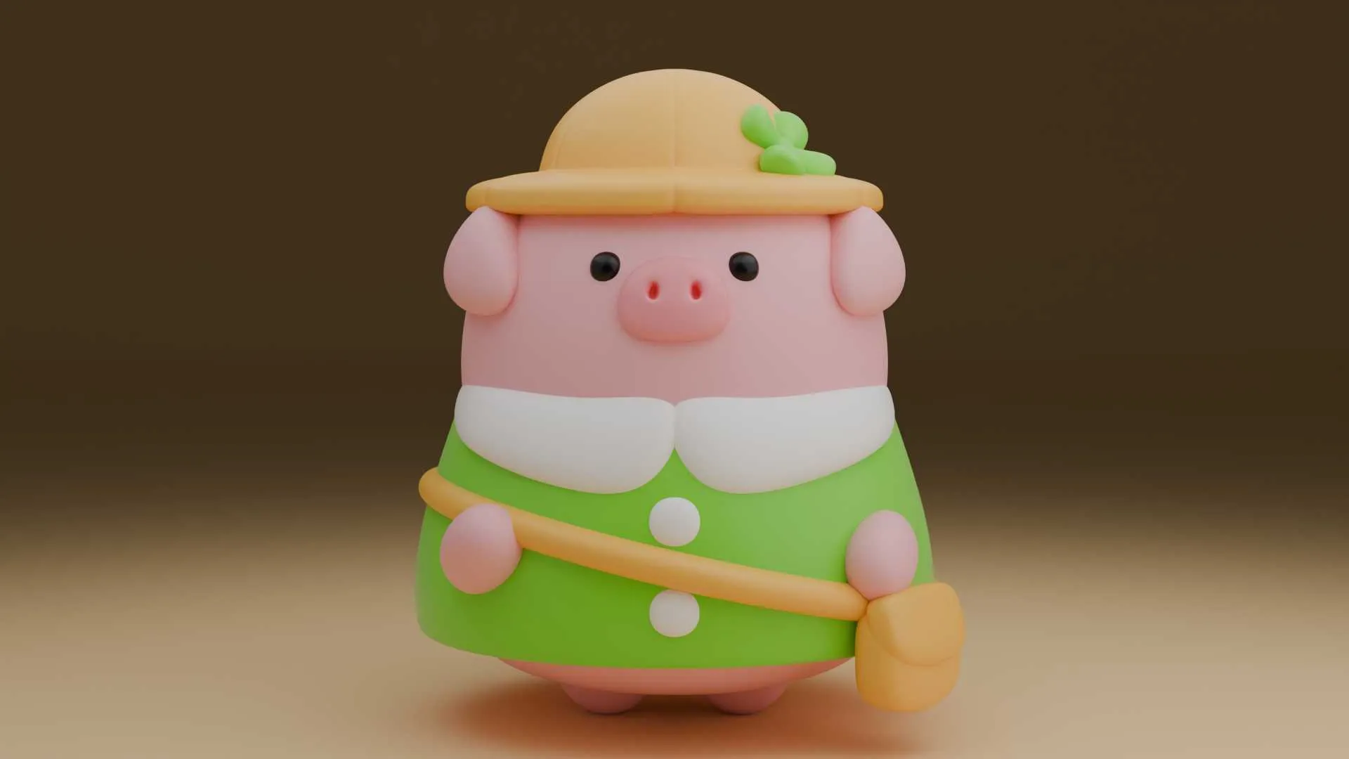 Cute pig toy 3D Print Model .c4d .max .obj .3ds .fbx .stl .blend 