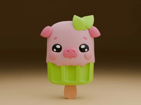 Cute pig icecream toy 3D Print Model