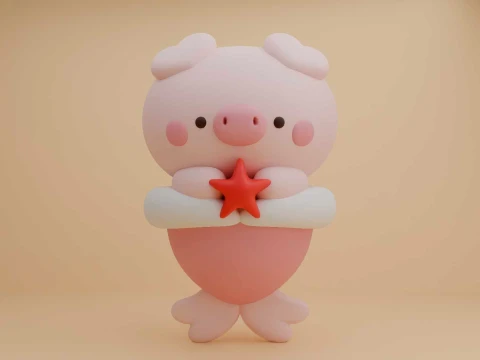 Cute pig marmaid toy 3D Print Model