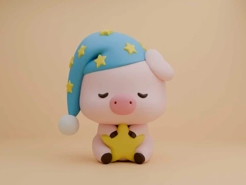 Cute pig toy Modello di stampa 3D
