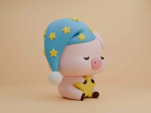 Cute pig toy Modello di stampa 3D