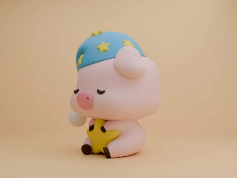 Cute pig toy Modello di stampa 3D
