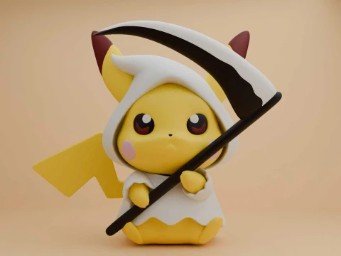 Pikachu pokemon ghost for halloween decor 3D Print Model