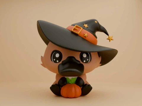 Platypus toy wizard for halloween gift Modello di stampa 3D