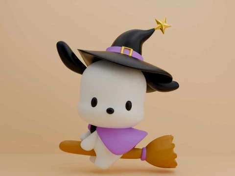 Pochacco sanrio wizard for halloween gift 3Dプリントモデル