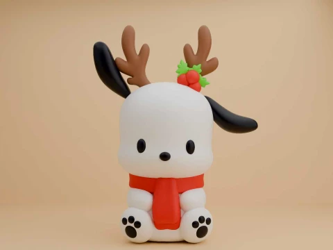Pochacco sanrio deer for christmas gift 3D Print Model