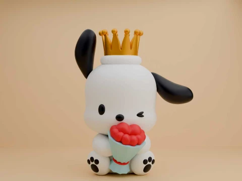 Pochacco sanrio and heart for valentine gift 3D Print Model