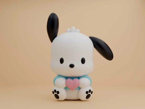 Pochacco sanrio and heart for valentine gift 3D Print Model