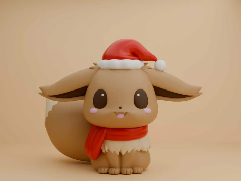 Pokemon eevee for christmas gift 3D Baskı Modeli