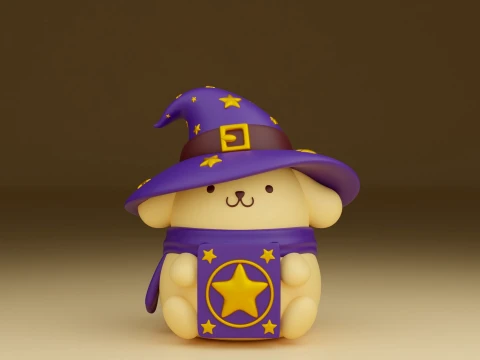 Pompompurin sanrio wizard for halloween toy 3D Print Model