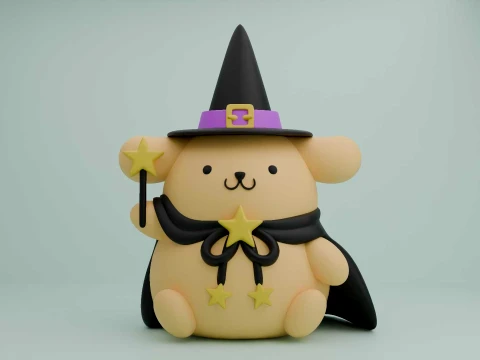Pompompurin sanrio wizard for halloween toy 3D Print Model