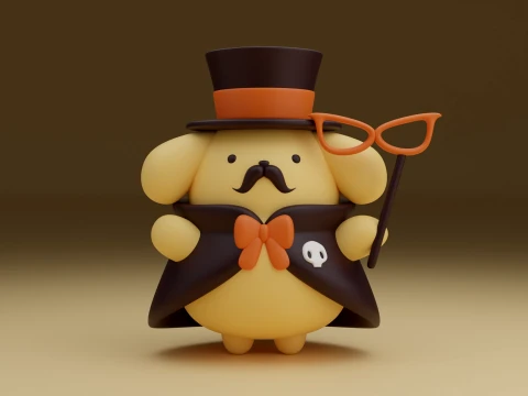 Pompompurin sanrio wizard for halloween toy 3D Print Model