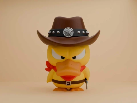 Pokemon psyduck cowboy figure 3D Print Model
