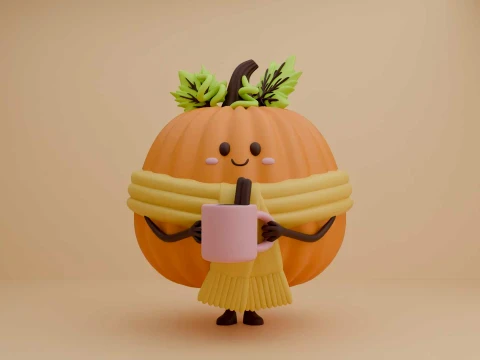 Cute pumpkin toy for halloween and fall 3D 打印模型
