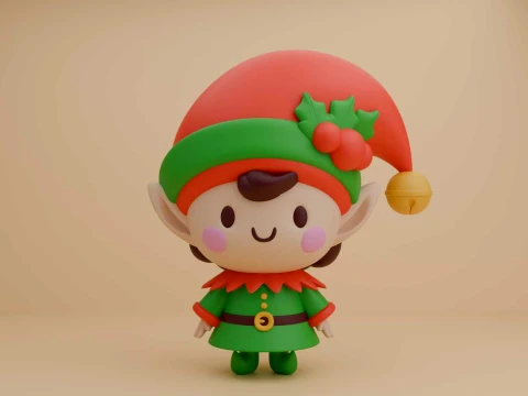 Christmas quirky elf boy 3D Print Model