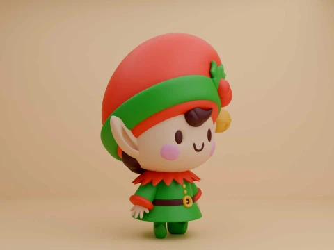 Christmas quirky elf boy 3D Print Model