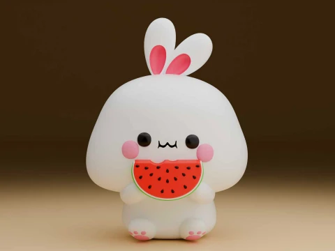 Rabbit and watermelon toy 3D Print Model