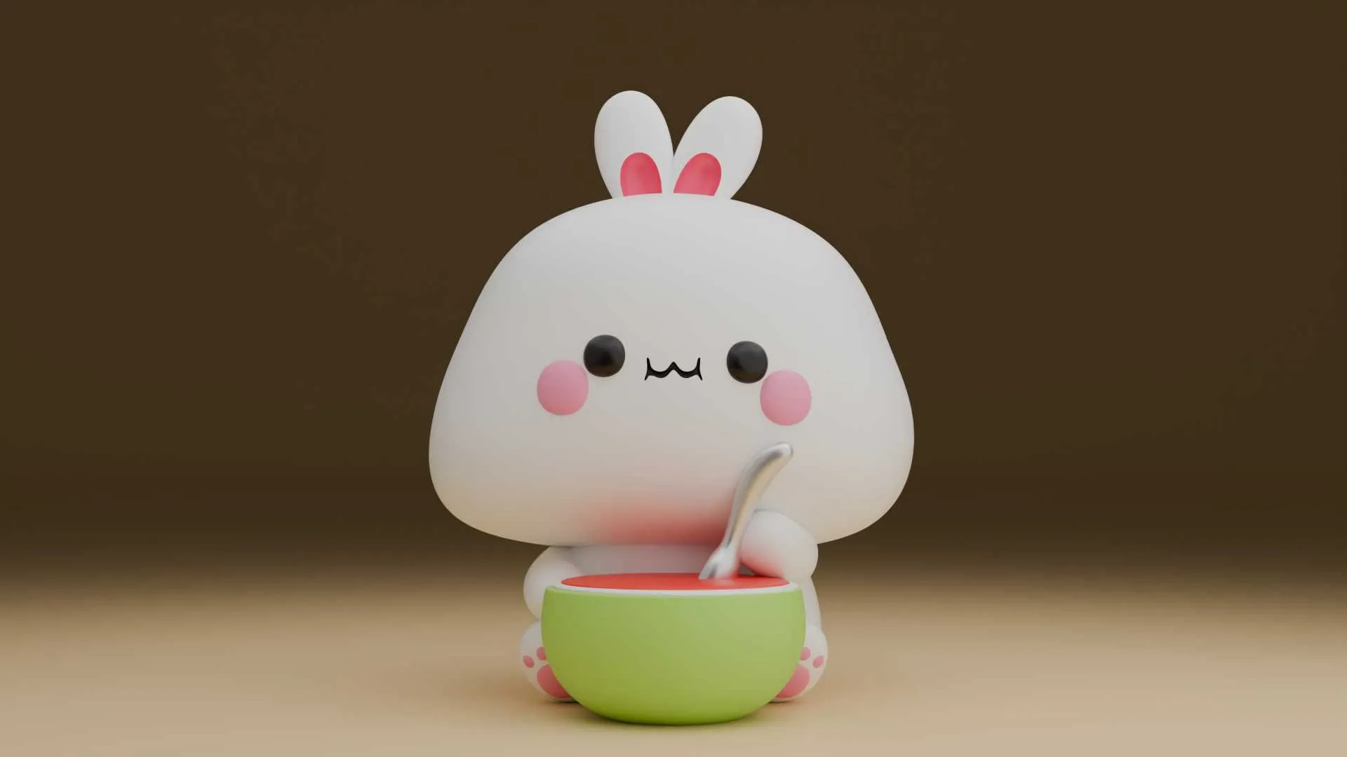 Rabbit and watermelon toy 3D Print Model .c4d .max .obj .3ds .fbx .stl .blend 
