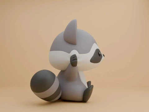 Raccoon figure 3D Print Model