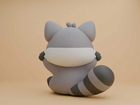 Raccoon figure 3D Print Model
