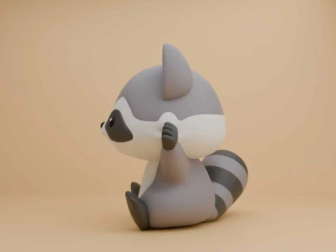 Raccoon figure 3D Print Model