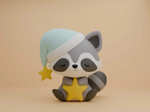 Raccoon figure 3D Print Model