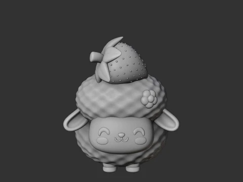 Sheep and strawberry 3D Print Model