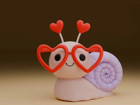 Snail and heart for valentine gift 3D Print Model