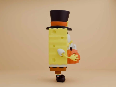 Spongebob and pumpkin for halloween figure 3D Print Model
