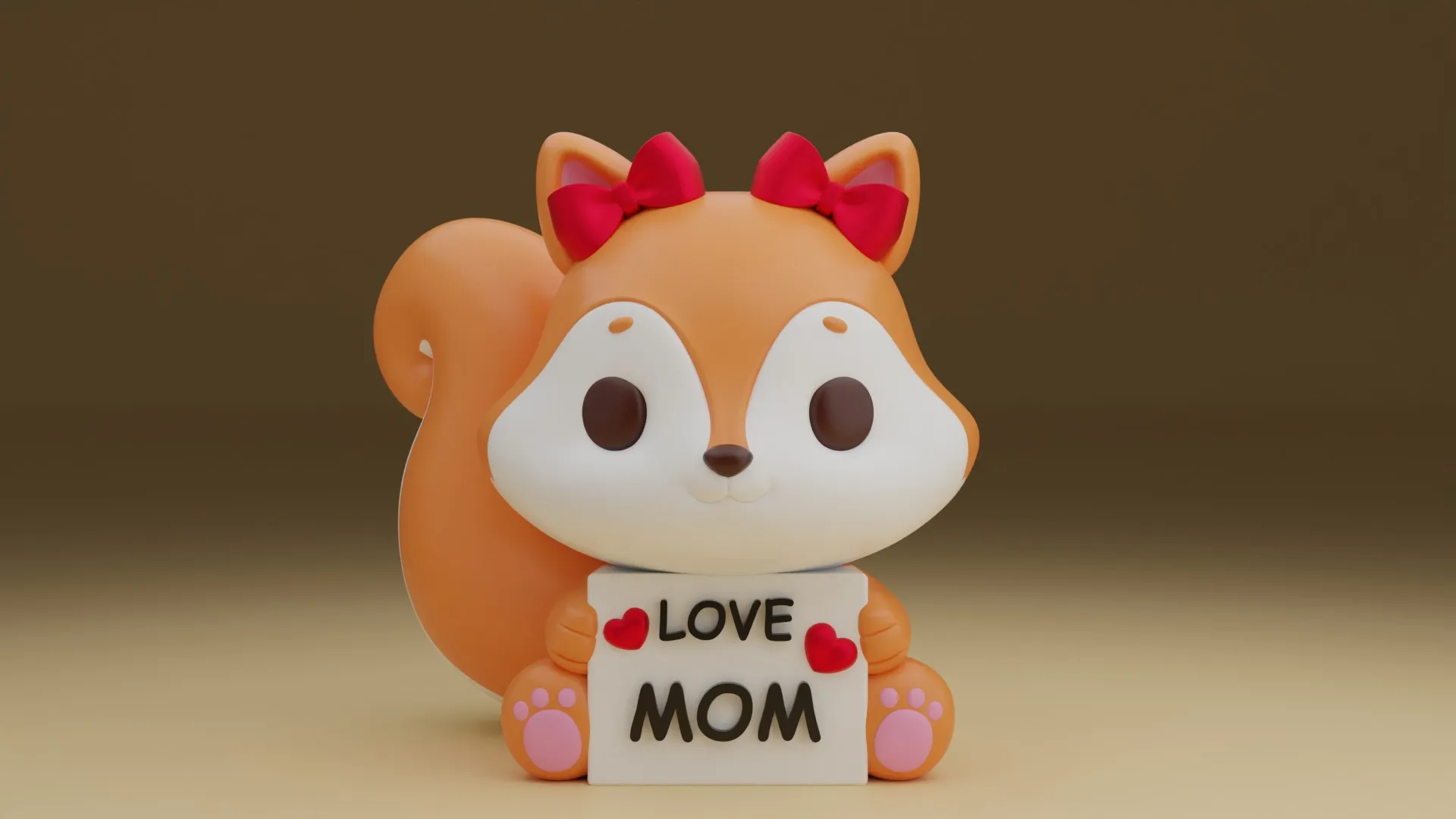 Squirrel 3D Print Model .c4d .max .obj .3ds .fbx .stl .blend 