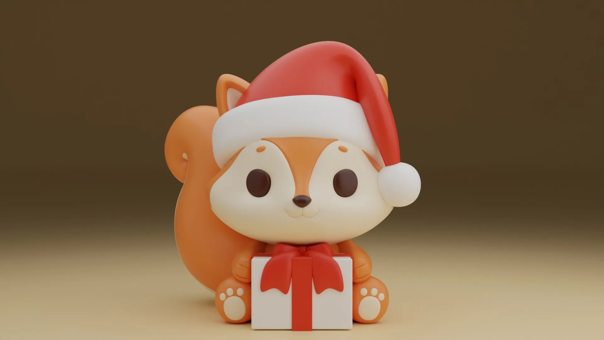 Squirrel for christmas gift 3D Print Model .c4d .max .obj .3ds .fbx .stl .blend 