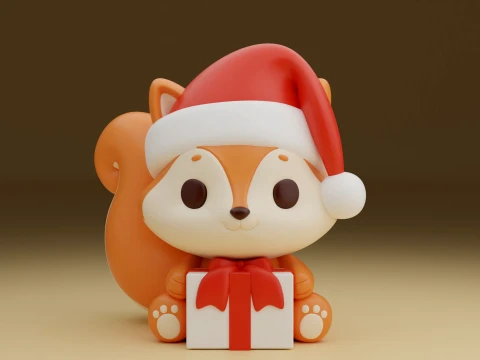 Squirrel for christmas gift 3D Print Model