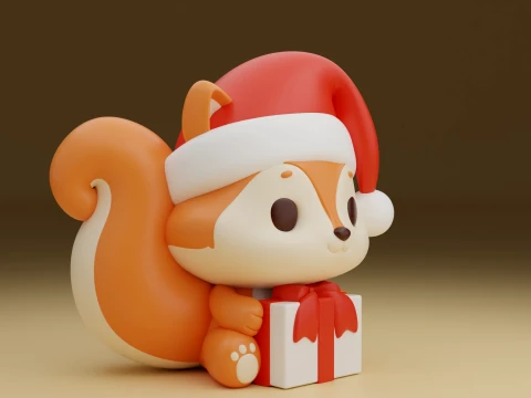 Squirrel for christmas gift 3D Print Model