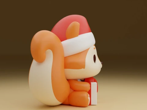 Squirrel for christmas gift 3D Print Model