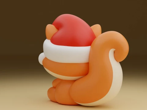 Squirrel for christmas gift 3D Print Model