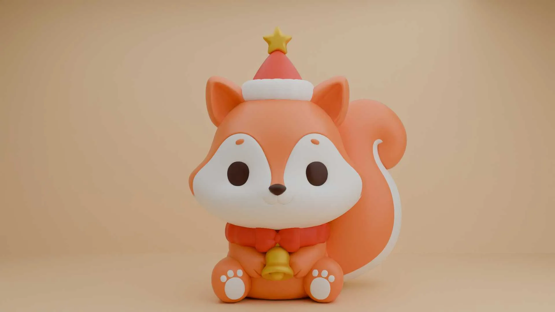 Squirrel for christmas gift 3D Print Model .c4d .max .obj .3ds .fbx .stl .blend 